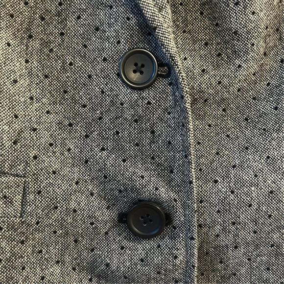 Banana Republic Women's Gray Polka Dot Blazer Size 8 Long Sleeve - Picture 9 of 12